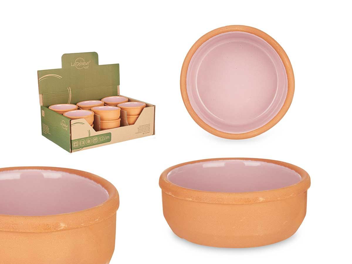 La Dehesa Cazuela de Barro Redonda 12 cm Rosa, Apta para Horno, Microondas, Nevera y Lavavajillas (36 Unidades)