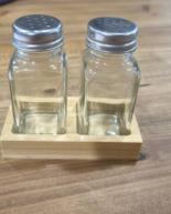 La Mediterran Set de 2 Salero y Pimentero con Base de Bambú (24 Unidades)