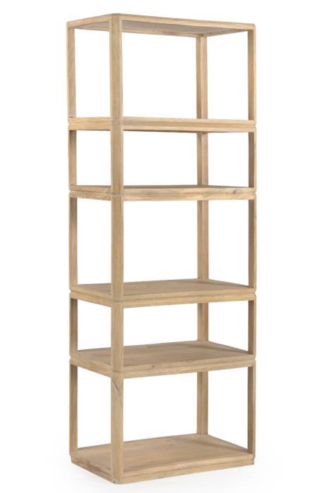 DKD Home Decor Estantería Scandi de madera de mango natural 200 x 80 x 40 cm con 4 estantes