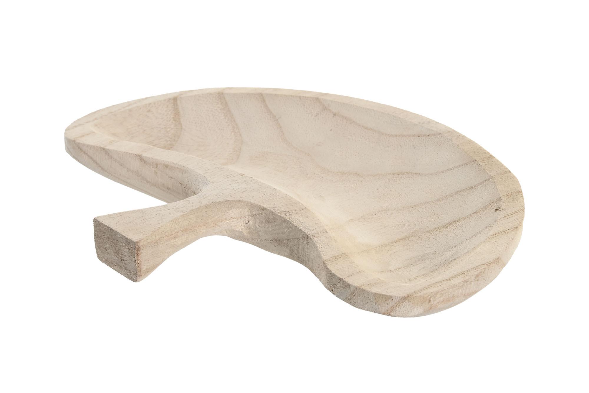 DKD Home Decor Centro de Mesa Tropical de Paulownia con Ginko Marrón 26x19x3 cm (4 Unidades)