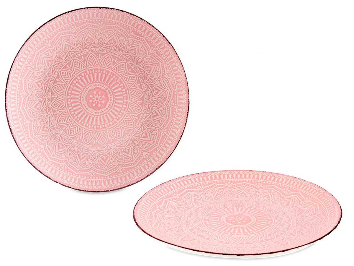 Vessia Plato Relieve Llano Rosa 27 cm (24 Unidades)