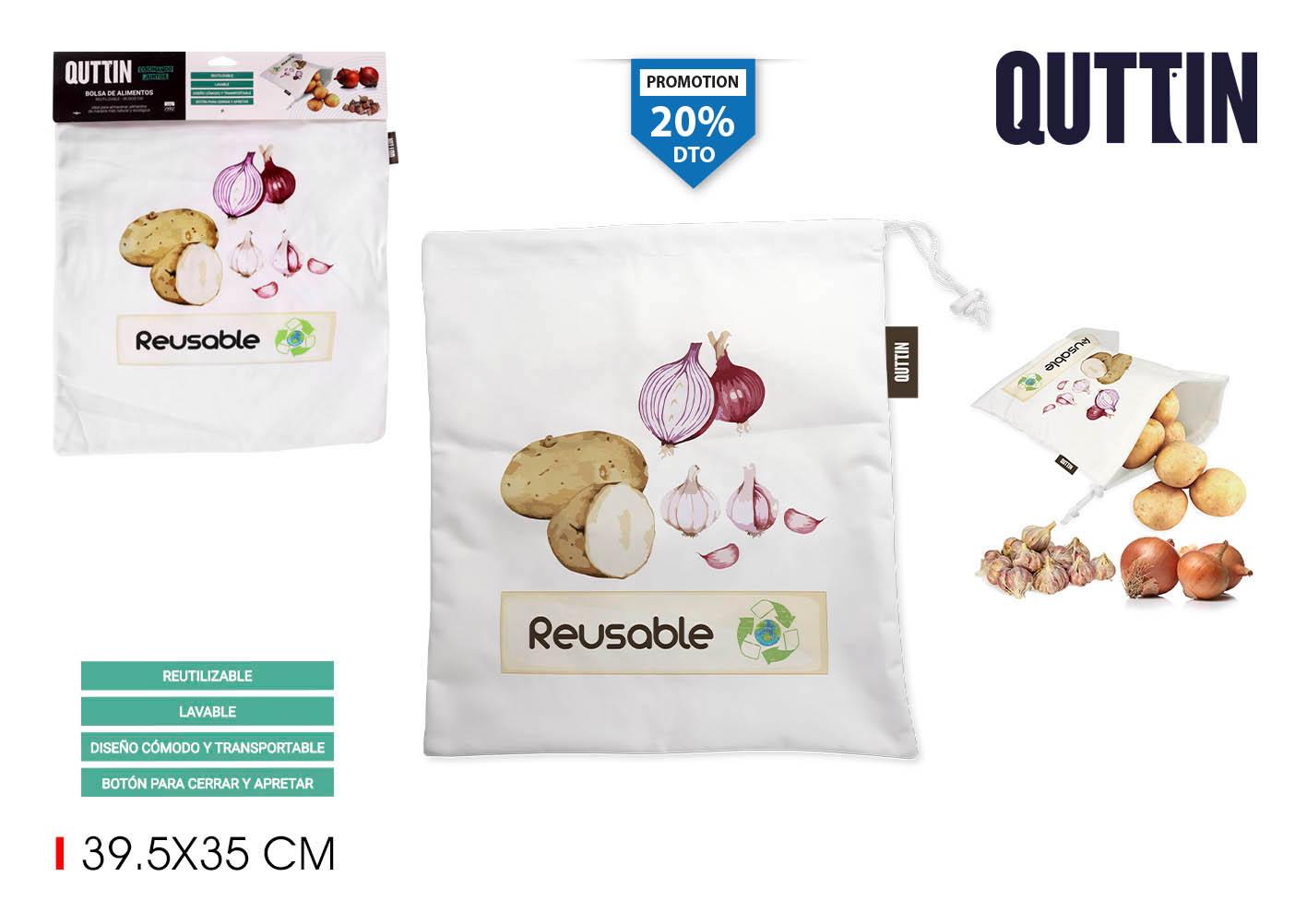 Quttin Bolsa Alimentos Reutilizable 39.5 x 35 cm (18 Unidades)